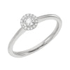 Liven Co. Rose Cut Round with Diamond Halo Ring Gold Finger Ring Liven Co. White Gold 7 
