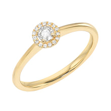  Liven Co. Rose Cut Round with Diamond Halo Ring Gold Finger Ring Liven Co. Yellow Gold 7 