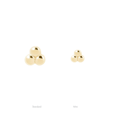  Buddha Jewelry Press Fit Mini 3 Bead Cluster Gold Piercing Jewelry > Press Fit Buddha Jewelry Yellow Gold  
