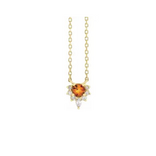  302 Fine Jewelry Round Citrine with Diamond Accents Necklace Gold Necklaces 302 Fine Jewelry   