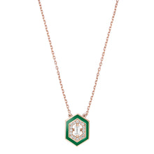  DJULA Emerald Hexagon Art Deco Necklace Diamond Gold Necklaces DJULA   