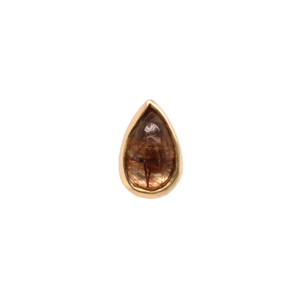 BVLA Threaded Low Pro Bezel Cab Pear Rutilated Quartz Gold – RION