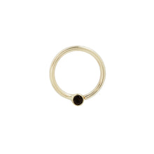  Buddha Jewelry Black Spinel Bezel Fixed Ring Gold Piercing Jewelry > Fixed Ring Buddha Jewelry Yellow Gold 3/8" 