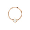 Fixed Bezel 3mm Bead Ring with CZ Fixed Rings Buddha Jewelry 14k Rose Gold 16g 7/16" (11mm)