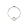 Fixed Bezel 3mm Bead Ring with CZ Fixed Rings Buddha Jewelry 14k White Gold 16g 7/16" (11mm)