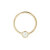 Fixed Bezel 3mm Bead Ring with CZ Fixed Rings Buddha Jewelry 14k Yellow Gold 16g 7/16" (11mm)