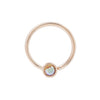 Fixed Bezel 2mm Bead Ring with Mercury Mist Topaz Fixed Rings Buddha Jewelry 14k Rose Gold 16g 5/16" (8mm)