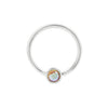 Fixed Bezel 3mm Bead Ring with Mercury Mist Topaz Fixed Rings Buddha Jewelry 14k White Gold 16g 7/16" (11mm)