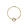Fixed Bezel 3mm Bead Ring with Mercury Mist Topaz Fixed Rings Buddha Jewelry 14k Yellow Gold 16g 7/16" (11mm)