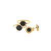 Baharra Mini Round Rose Cut Finger Ring Yellow Gold with Black and White Diamonds Finger Rings Baharra