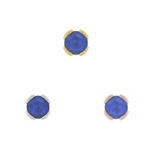 Buddha Jewelry Peekaboo Gold Press Fit with Sandblasted London Blue Topaz Piercing Jewelry > Press Fit Buddha Jewelry