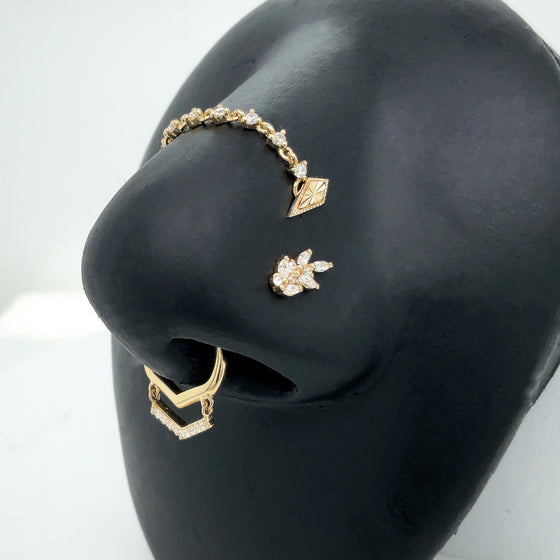Buddha Jewelry Languid Chain CZ Gold Piercing Jewelry > Chain Buddha Jewelry   