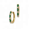 Rion Fine Jewelry Huggie Earrings with Baguette Emeralds and Diamonds