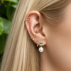 302 Fine Jewelry Earrings with Natural Aquamarine and Akoya Pearl Earrings-Standard 302 Fine Jewelry