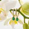 Rion Fine Jewelry Huggie Earrings with Emerald Teardrops