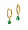 Rion Fine Jewelry Huggie Earrings with Emerald Teardrops