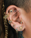 Moroccan Moon Threadless End with Blue Sapphire (Lab Grown) Threadless Ends Buddha Jewelry