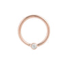 Fixed Bezel 2mm Bead Ring with CZ Fixed Rings Buddha Jewelry 14k Rose Gold 16g 5/16" (8mm)