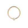 Fixed Bezel 2mm Bead Ring with CZ Fixed Rings Buddha Jewelry 14k Yellow Gold 16g 5/16" (8mm)
