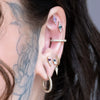 Buddha Jewelry Wit Press Fit with London Blue Topaz Gold Piercing Jewelry > Press Fit Buddha Jewelry