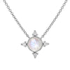 Liven Co. Gold Compass Necklace with Moonstone and Diamonds Necklaces Liven Co.