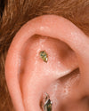 Buddha Jewelry Occasion Press Fit with Moss Agate Gold Piercing Jewelry > Press Fit Buddha Jewelry