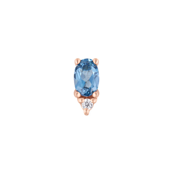 Buddha Jewelry Press Fit Desden London Blue Topaz + CZ Gold Piercing Jewelry > Press Fit Gold Buddha Jewelry Rose Gold  