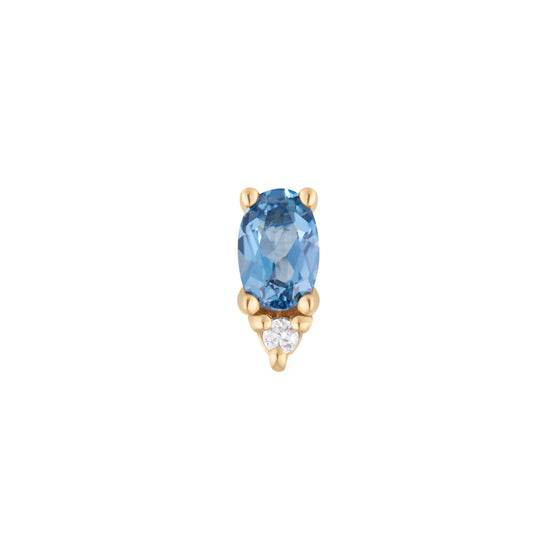 Buddha Jewelry Press Fit Desden London Blue Topaz + CZ Gold Piercing Jewelry > Press Fit Gold Buddha Jewelry Yellow Gold  