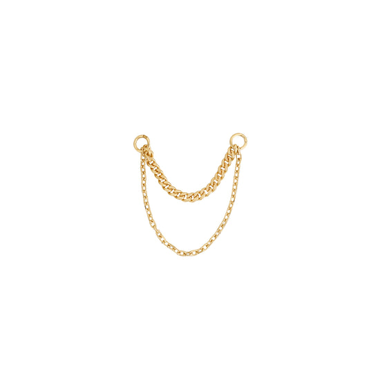 Buddha Jewelry Diamond Cut Side Chain Gold Piercing Jewelry > Chain Buddha Jewelry Yellow Gold  