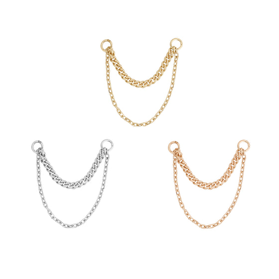 Buddha Jewelry Diamond Cut Side Chain Gold Piercing Jewelry > Chain Buddha Jewelry   