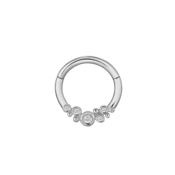 Buddha Jewelry Effervescent Clicker CZ Gold Piercing Jewelry > Clicker Buddha Jewelry White Gold 16g 5/16"