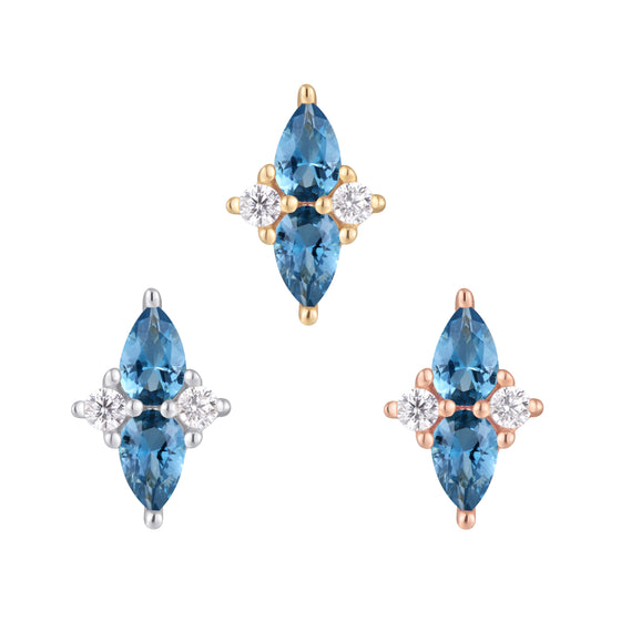 Buddha Jewelry Press Fit Ethereal London Blue Topaz Gold Piercing Jewelry > Press Fit Gold Buddha Jewelry   