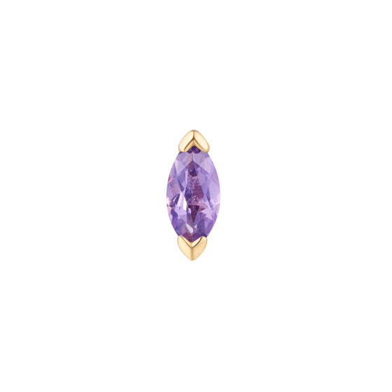 Buddha Jewelry Press Fit Zuri Amethyst Gold Piercing Jewelry > Press Fit Buddha Jewelry Yellow Gold  