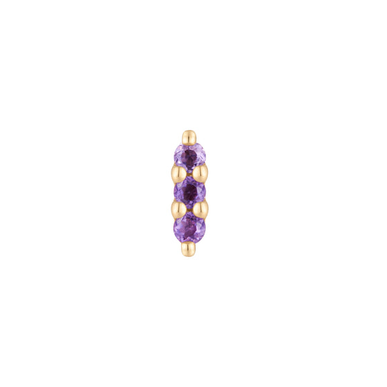 Buddha Jewelry Press Fit Mishka 3 Amethyst Gold Piercing Jewelry > Press Fit Buddha Jewelry Yellow Gold