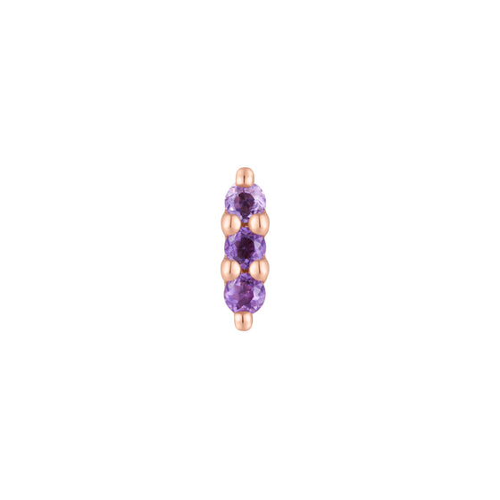 Buddha Jewelry Press Fit Mishka 3 Amethyst Gold Piercing Jewelry > Press Fit Buddha Jewelry Rose Gold