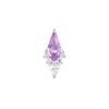 Buddha Jewelry Press Fit Afterglow Amethyst + CZ Gold Piercing Jewelry > Press Fit Gold Buddha Jewelry White Gold  