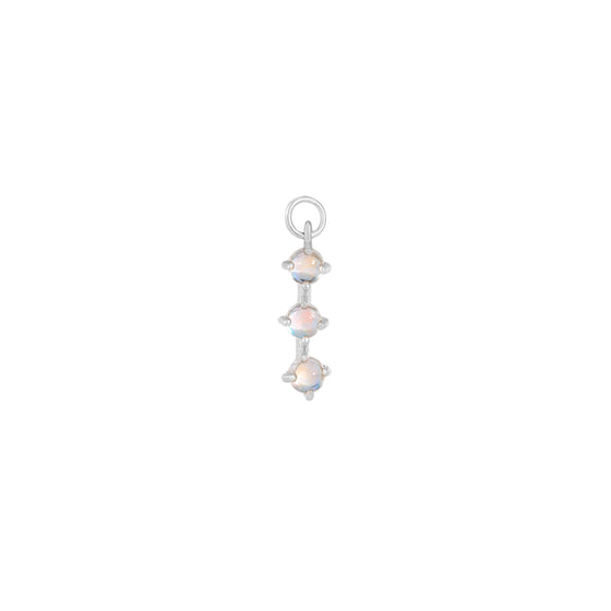 Buddha Jewelry XOXO Charm Rainbow Moonstone Gold Piercing Jewelry > Charm Buddha Jewelry White Gold  