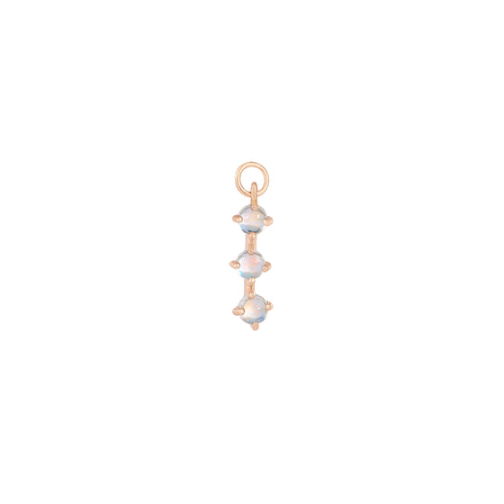 Buddha Jewelry XOXO Charm Rainbow Moonstone Gold Piercing Jewelry > Charm Buddha Jewelry Rose Gold  