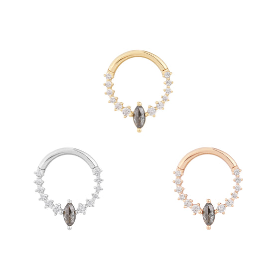 Buddha Jewelry Phantom Clicker Grey Diamond Gold Piercing Jewelry > Clicker Buddha Jewelry   