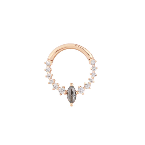 Buddha Jewelry Phantom Clicker Grey Diamond Gold Piercing Jewelry > Clicker Buddha Jewelry Rose Gold  