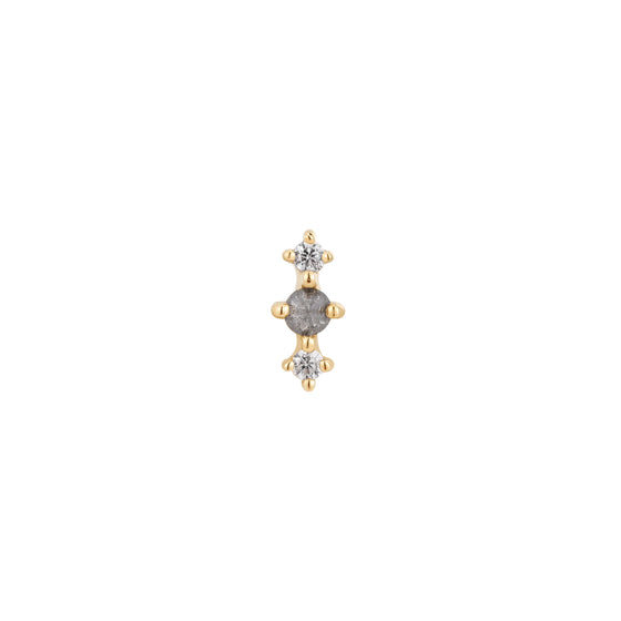 Buddha Jewelry Press Fit Ghost Flower Grey Diamond Gold Piercing Jewelry > Press Fit Buddha Jewelry Yellow Gold