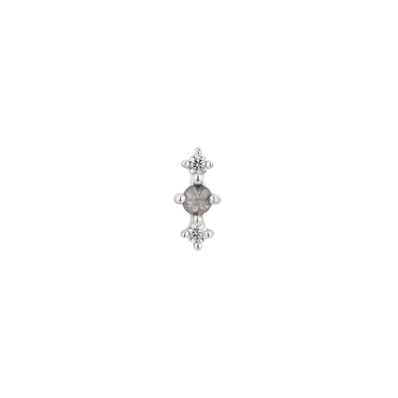 Buddha Jewelry Press Fit Ghost Flower Grey Diamond Gold Piercing Jewelry > Press Fit Buddha Jewelry White Gold  