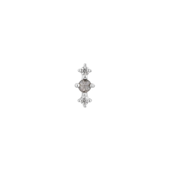 Buddha Jewelry Press Fit Ghost Flower Grey Diamond Gold Piercing Jewelry > Press Fit Buddha Jewelry White Gold