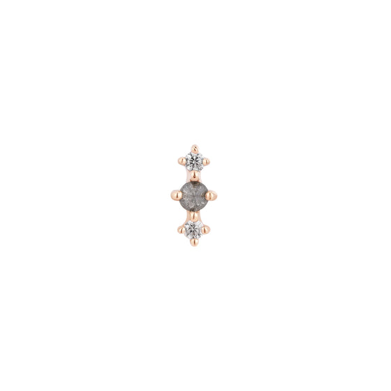Buddha Jewelry Press Fit Ghost Flower Grey Diamond Gold Piercing Jewelry > Press Fit Buddha Jewelry Rose Gold