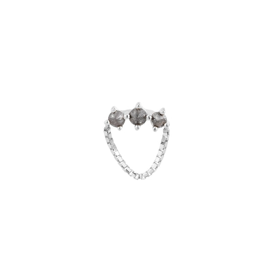 Buddha Jewelry Press Fit Halston Reverse Set Grey Diamond Gold Piercing Jewelry > Press Fit Buddha Jewelry White Gold  