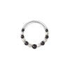 Eclipse - Black Spinel + CZ - Clicker Clickers Buddha Jewelry White Gold 5/16" 