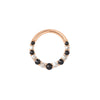 Eclipse - Black Spinel + CZ - Clicker Clickers Buddha Jewelry Rose Gold 5/16" 