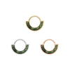 Buddha Jewelry Harmonic Gold Clicker with Moss Agate Piercing Jewelry > Clicker Buddha Jewelry