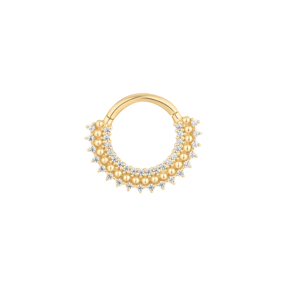 Buddha Jewelry Heart of Gold CZ Clicker Gold Piercing Jewelry > Clicker Buddha Jewelry Yellow Gold 16g 5/16"