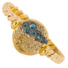 Baharra Mini Nature Flipper Ring Yellow Gold with Blue Diamonds Finger Rings Baharra